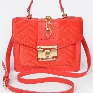 Red Quilted Shoulder Bag